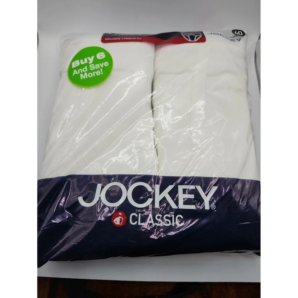 Jockey Briefs Classic Men's Size 40 Full Rise Y-Front Fly (6) Pairs 2006 Vtg